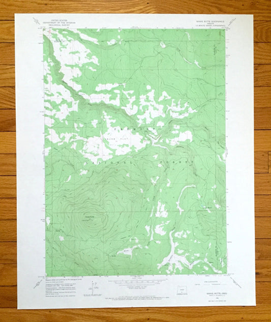 Antique Shake Butte, Oregon 1966 US Geological Survey Topographic Map – Lake, Klamath County, Fremont National Forest, Squaw Flat, OR