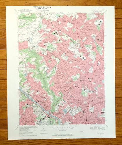 Antique Germantown, Pennsylvania 1967 US Geological Survey Topographic Map – Montgomery, Philadelphia County, Whitemarsh, Lower Merion, PA