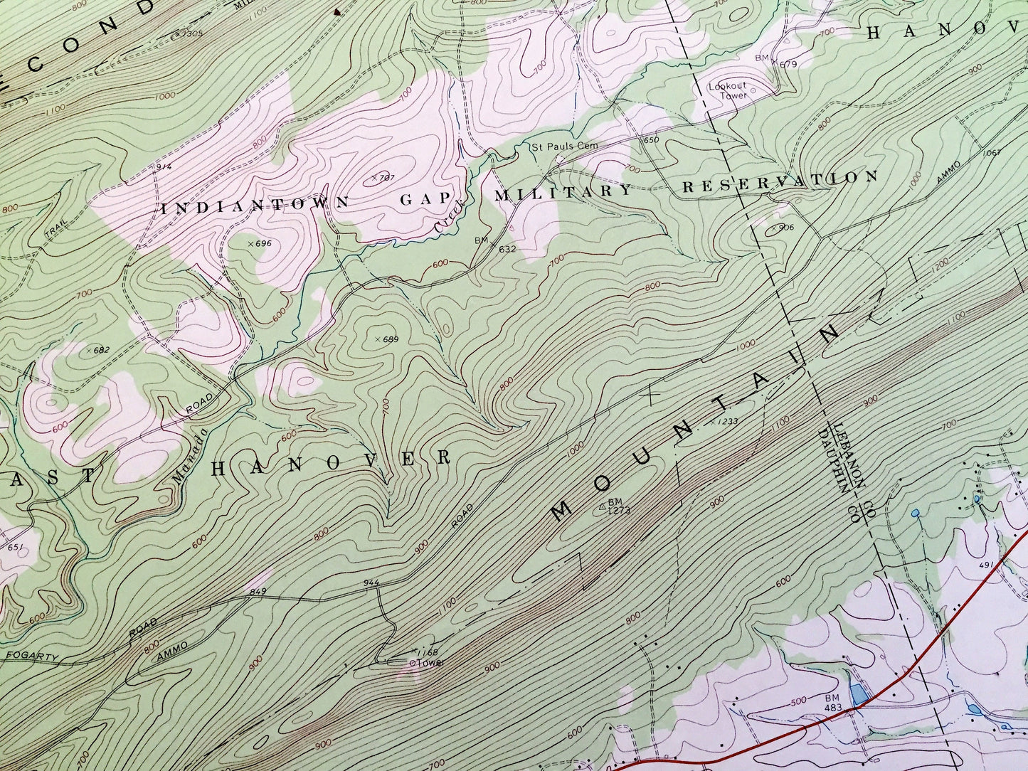 Antique Grantville, Pennsylvania 1969 US Geological Survey Topographic Map – Dauphin, Lebanon County, Jefferson, Rush, Cold Spring, PA