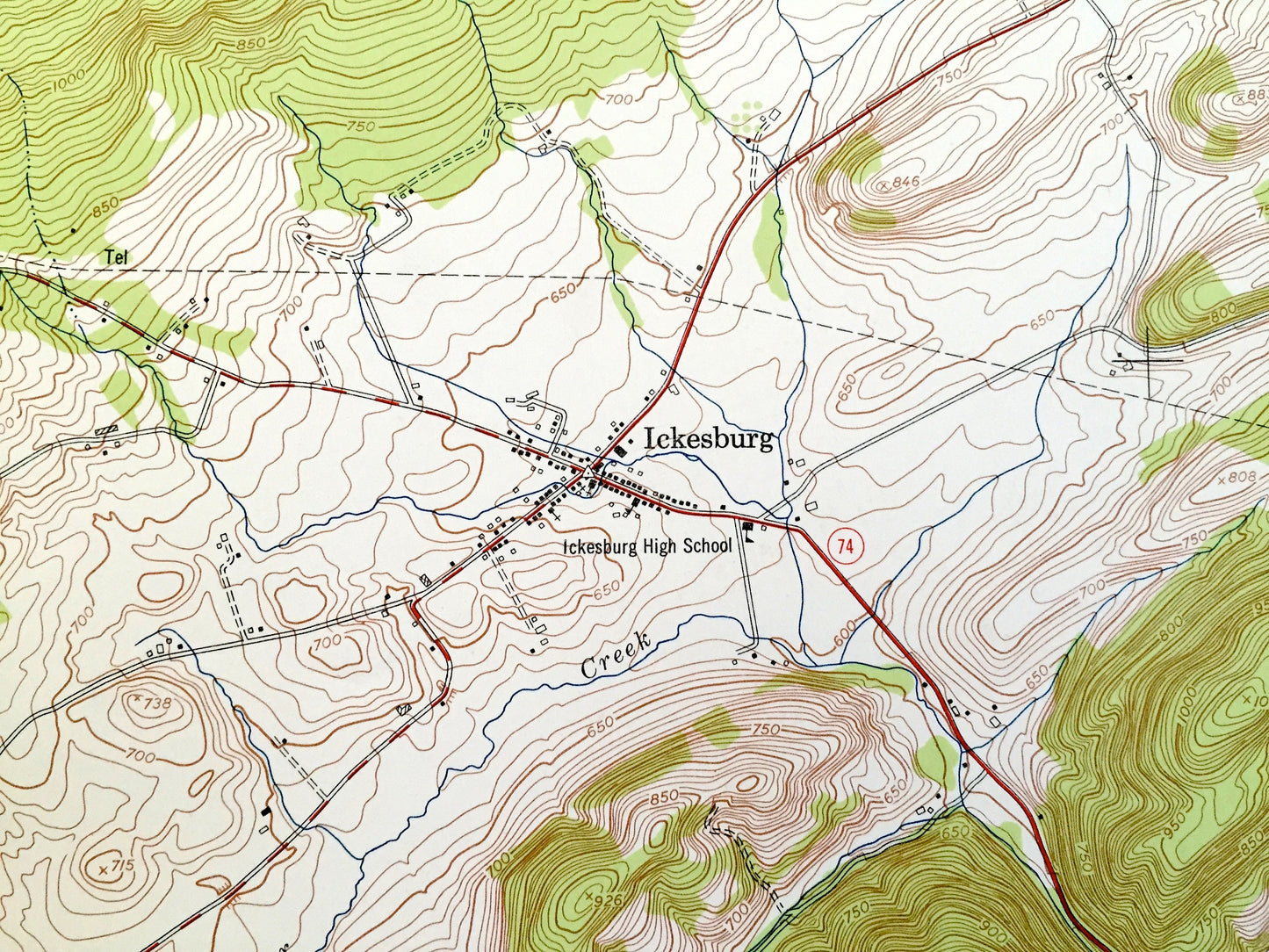Antique Ickesburg, Pennsylvania 1952 US Geological Survey Topographic Map – Juniata, Perry County, Turbett, Tuscarora, Saville, Tyrone, PA