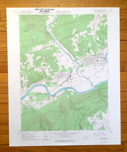 Antique Jersey Shore, Pennsylvania 1965 US Geological Survey Topographic Map – Lycoming, Clinton County, Watson, Gallagher, Pine Creek, PA