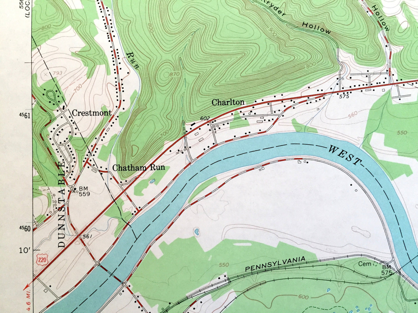Antique Jersey Shore, Pennsylvania 1965 US Geological Survey Topographic Map – Lycoming, Clinton County, Watson, Gallagher, Pine Creek, PA