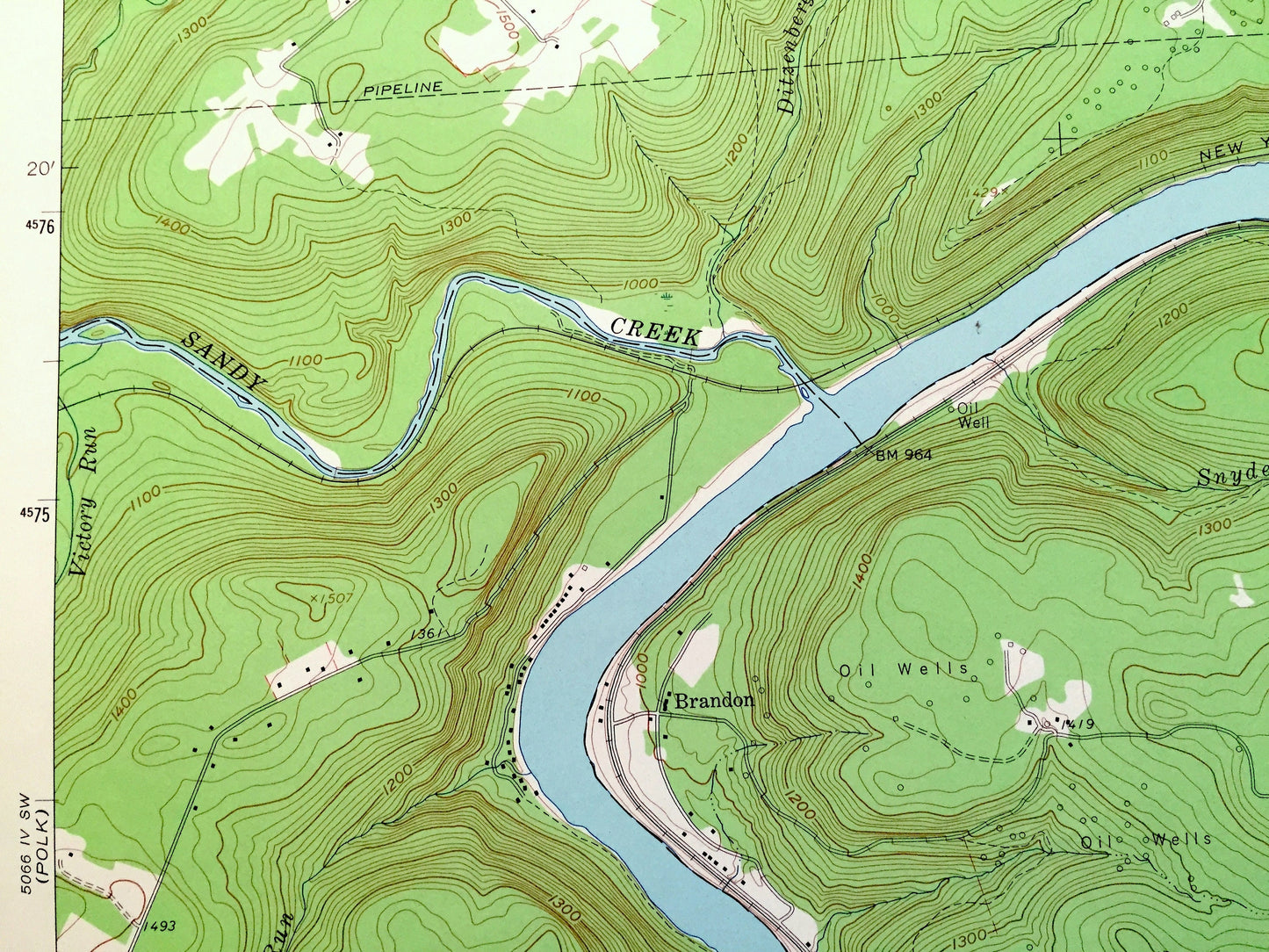 Antique Kennerdell, Pennsylvania 1963 US Geological Survey Topographic Map – Venango County, Sandycreek, Cranberry, Victory, Rockland, PA