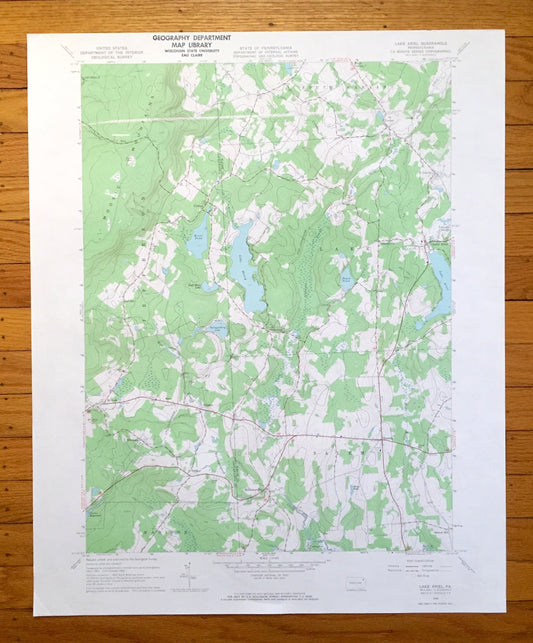 Antique Lake Ariel, Pennsylvania 1966 US Geological Survey Topographic Map - Wayne, Lackawanna County, Jefferson, Madison, Salem, Poconos PA