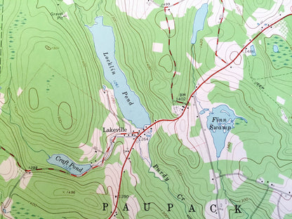 Antique Lakeville, Pennsylvania 1966 US Geological Survey Topographic Map - Wayne, Pike County, Cherry Ridge, Paupack, South Canaan Salem PA
