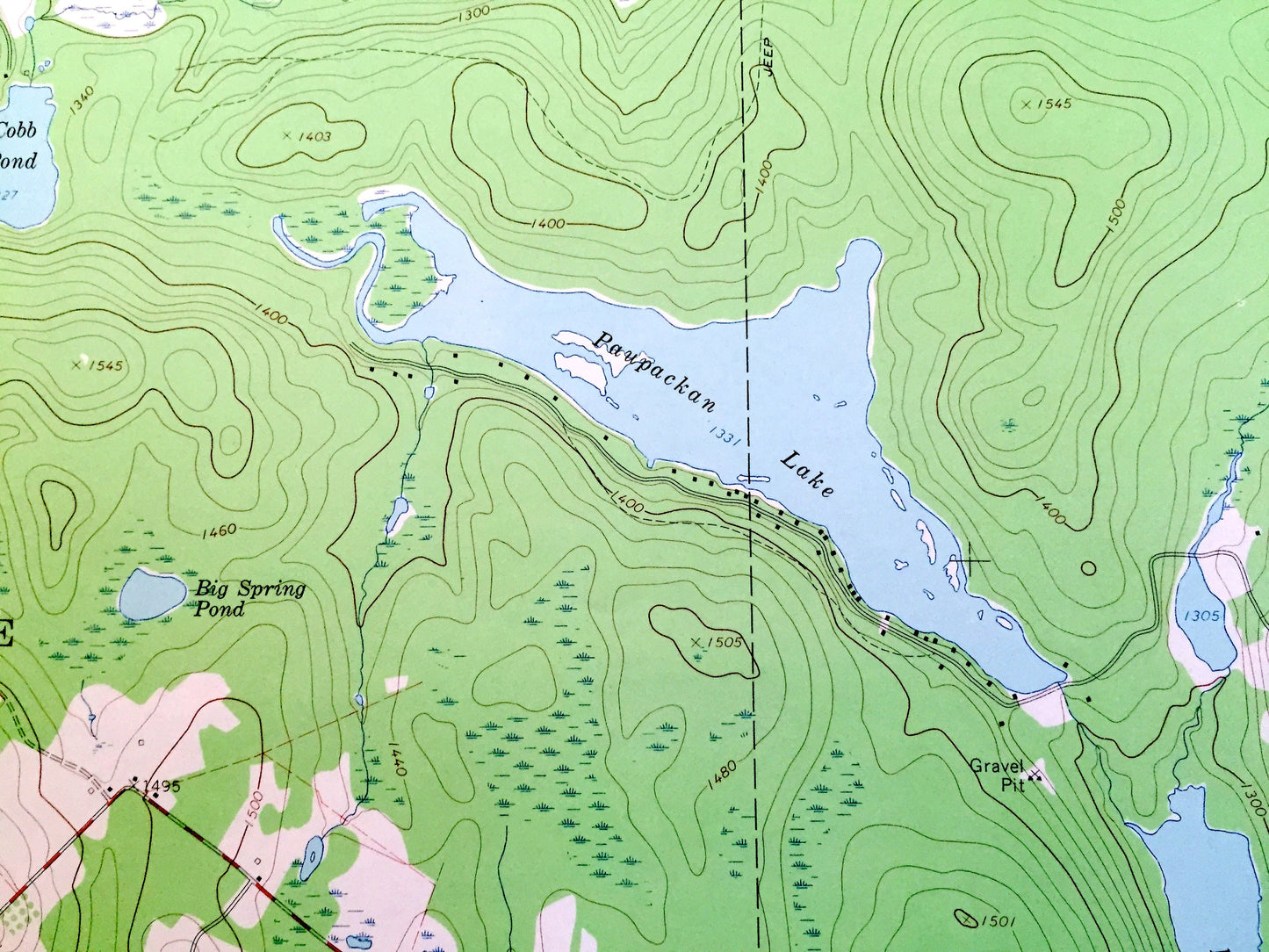 Antique Lakeville, Pennsylvania 1966 US Geological Survey Topographic Map - Wayne, Pike County, Cherry Ridge, Paupack, South Canaan Salem PA