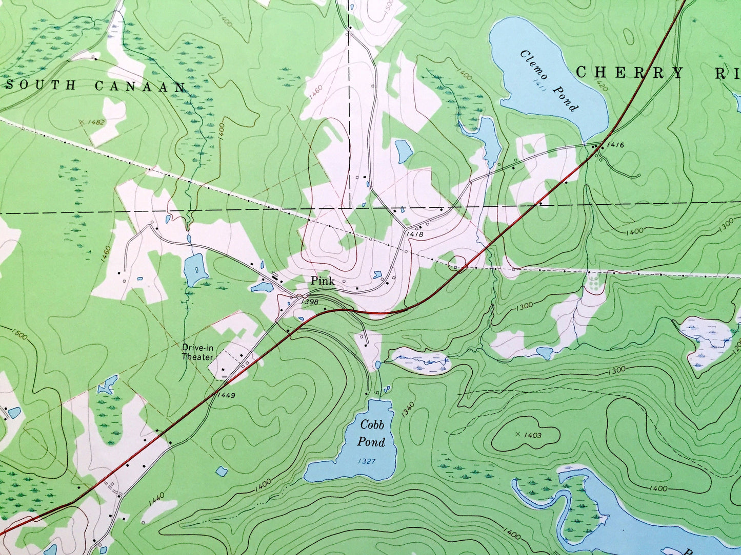 Antique Lakeville, Pennsylvania 1966 US Geological Survey Topographic Map - Wayne, Pike County, Cherry Ridge, Paupack, South Canaan Salem PA