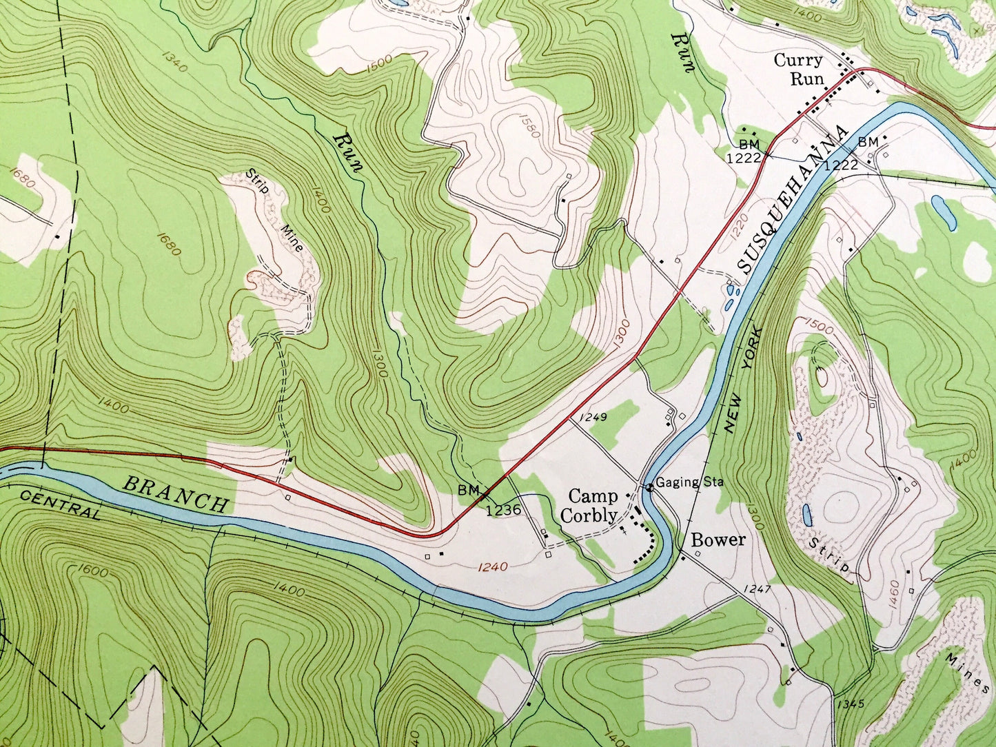 Antique Mahaffey, Pennsylvania 1959 US Geological Survey Topographic Map – Clearfield County, Brady, Bell, Bloom, Greenwood, Ferguson, PA