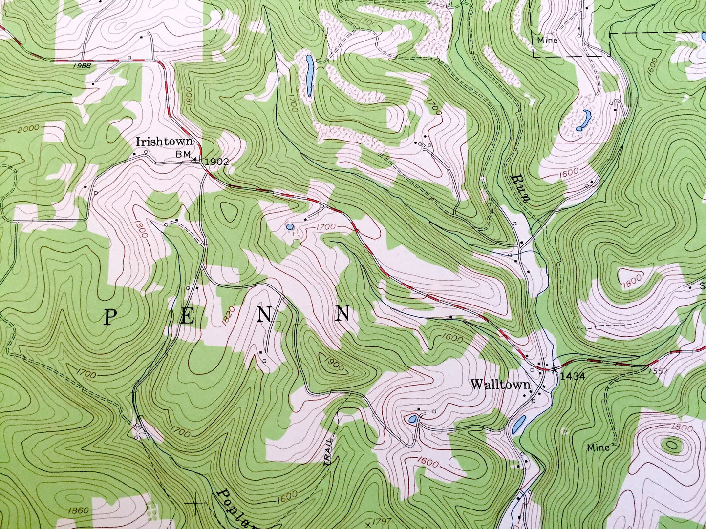 Antique Mahaffey, Pennsylvania 1959 US Geological Survey Topographic Map – Clearfield County, Brady, Bell, Bloom, Greenwood, Ferguson, PA