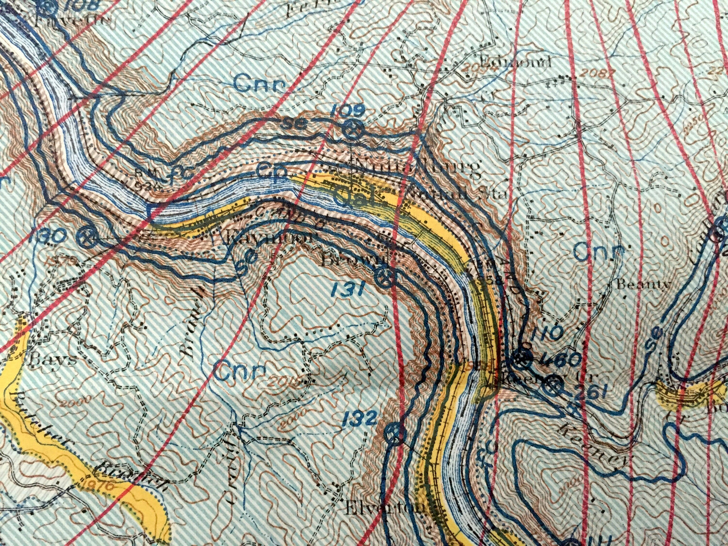 Antique Fayette County, West Virginia 1916 Geological Survey Map – Fayetteville, Oak Hill, Montgomery, Plum Orchard Lake, Babcock Park, WV