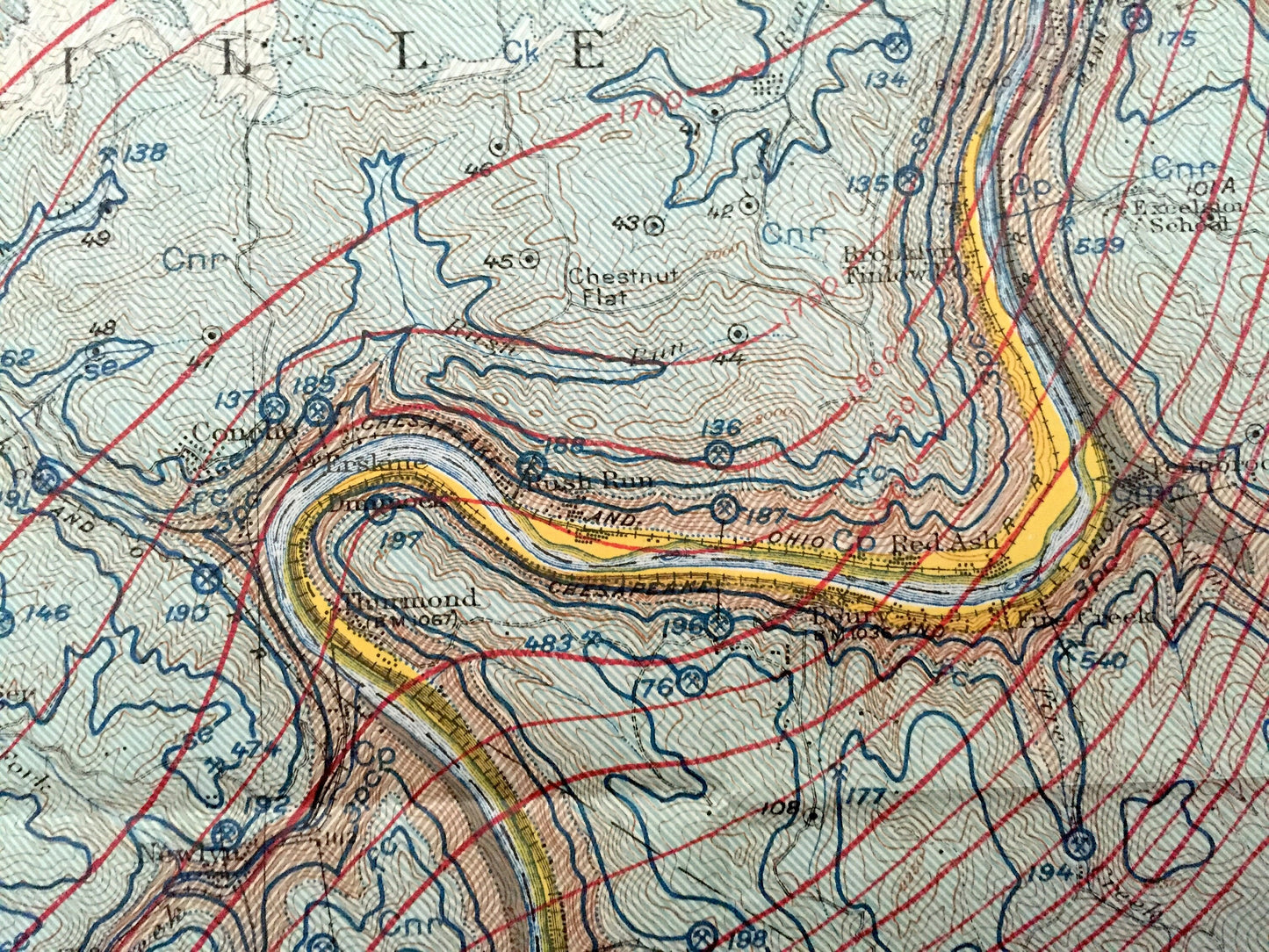 Antique Fayette County, West Virginia 1916 Geological Survey Map – Fayetteville, Oak Hill, Montgomery, Plum Orchard Lake, Babcock Park, WV