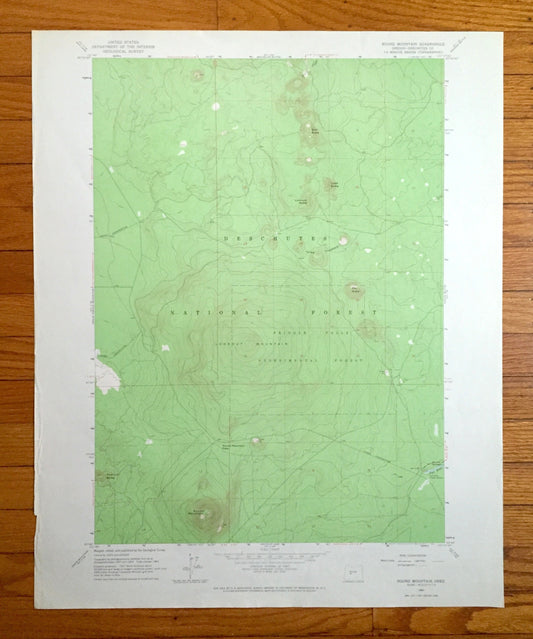 Antique Round Mountain, Oregon 1963 US Geological Survey Topographic Map – Deschutes County, Pringle Falls Experimental Forest, OR
