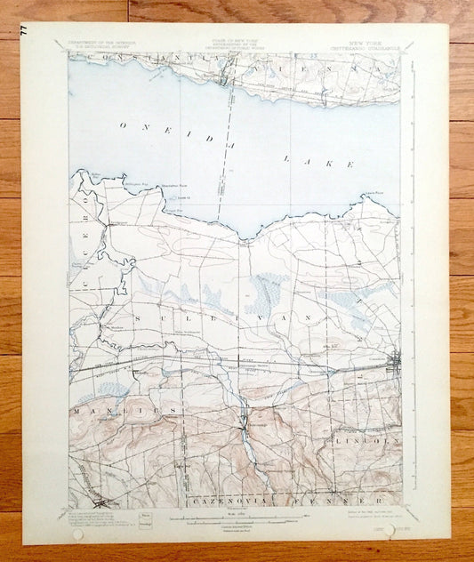Antique Chittenango, New York 1902 US Geological Survey Topographic Map – Madison, Oswego, Oneida County, Manlius, Constantia, Vienna, NY