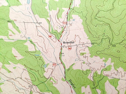 Antique Browns Cove, Virginia 1965 US Geological Survey Topographic Map – Albermarle County Shenandoah National Park Blue Ridge Mountains VA