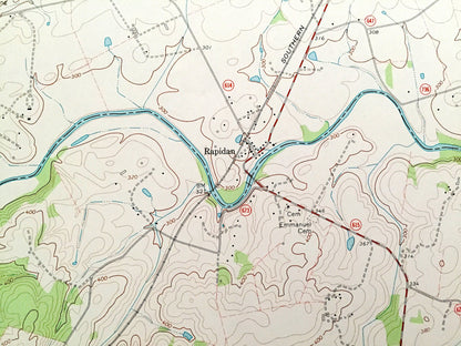Antique Rapidan, Virginia 1971 US Geological Survey Topographic Map – Madison, Culpeper, Orange County, Clifton, Cedar Mountain, Nasons, VA