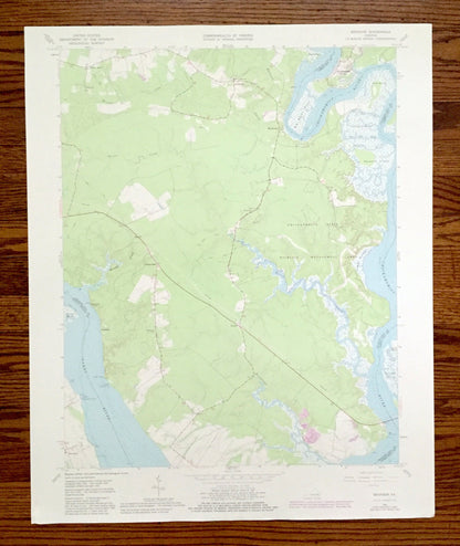 Antique Brandon, Virginia 1965 US Geological Survey Topographic Map – Charles City, James City County, James River, Chickahominy Wildlife VA