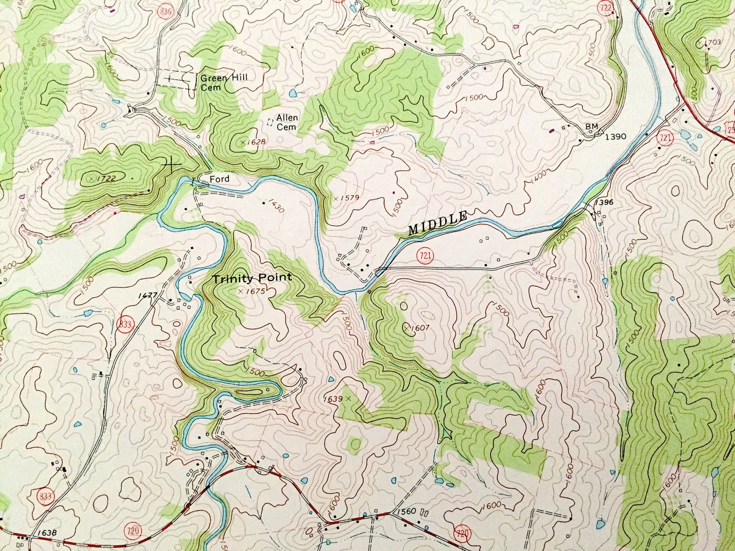 Antique Churchville, Virginia 1964 US Geological Survey Topographic Map – Augusta County, Buffalo Gap, Cedar Green, George Washington, VA