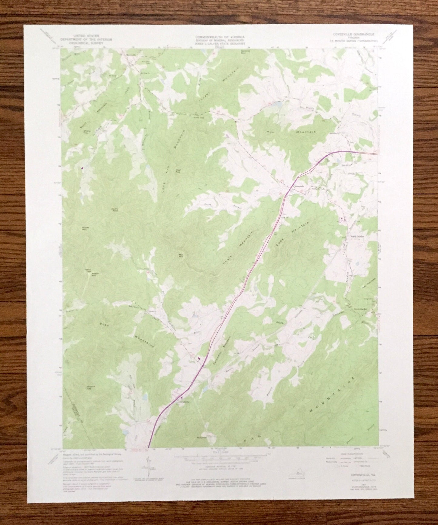 Antique Covesville, Virginia 1967 US Geological Survey Topographic Map – Albemarle County, South, North Garden, Batesville, Crossroads, VA