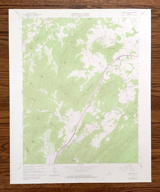 Antique Covesville, Virginia 1967 US Geological Survey Topographic Map – Albemarle County, South, North Garden, Batesville, Crossroads, VA