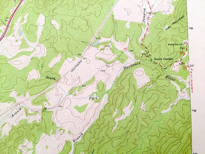 Antique Covesville, Virginia 1967 US Geological Survey Topographic Map – Albemarle County, South, North Garden, Batesville, Crossroads, VA