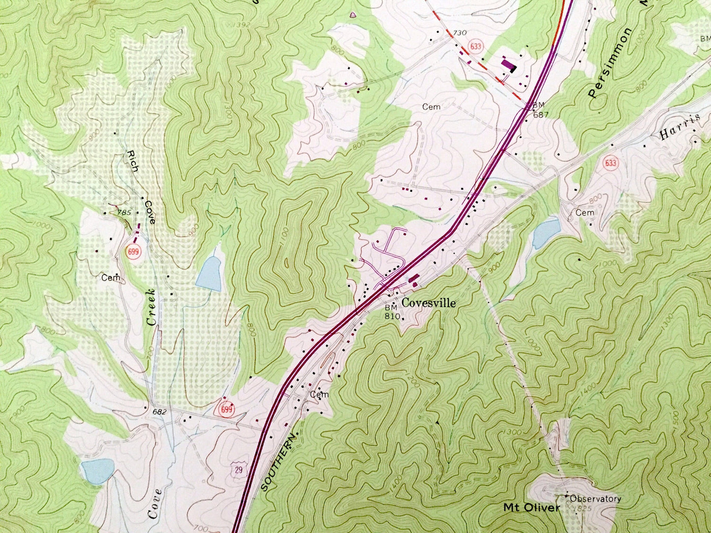 Antique Covesville, Virginia 1967 US Geological Survey Topographic Map – Albemarle County, South, North Garden, Batesville, Crossroads, VA