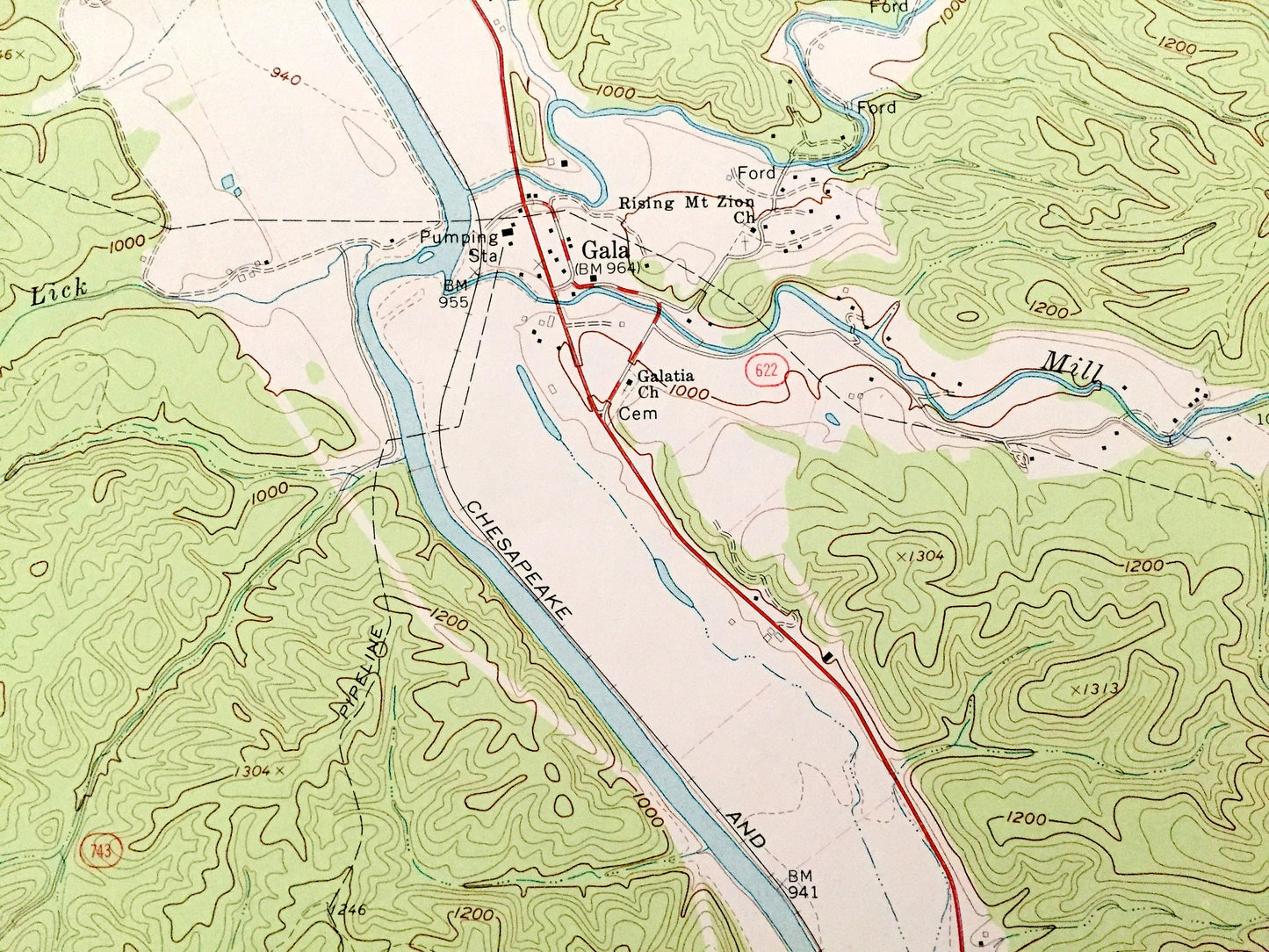 Antique Eagle Rock, Virginia 1962 US Geological Survey Topographic Map – Botetourt County, Jefferson, George Washington National Forest, VA