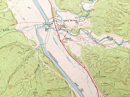 Antique Eagle Rock, Virginia 1962 US Geological Survey Topographic Map – Botetourt County, Jefferson, George Washington National Forest, VA