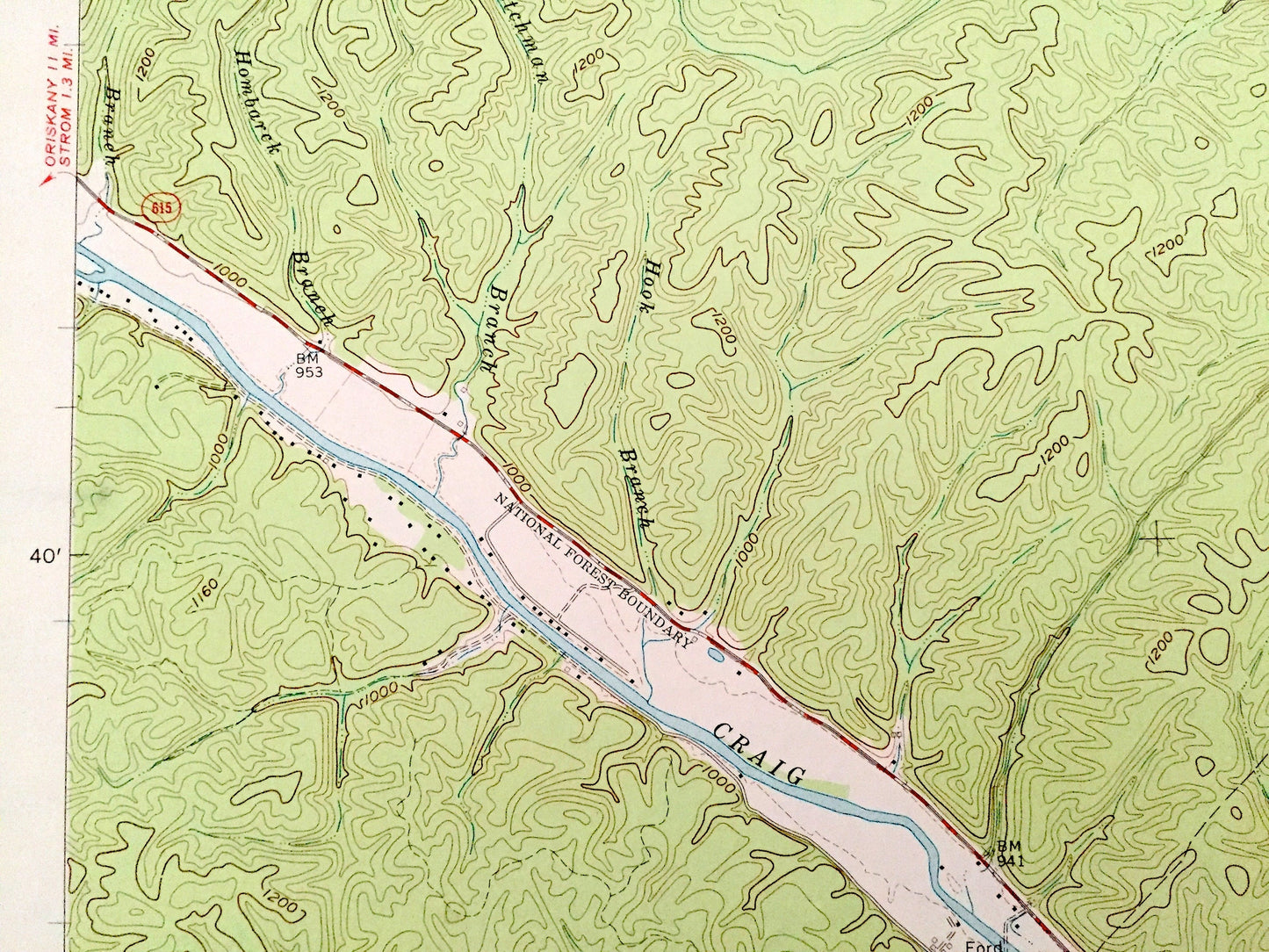 Antique Eagle Rock, Virginia 1962 US Geological Survey Topographic Map – Botetourt County, Jefferson, George Washington National Forest, VA