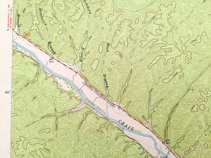 Antique Eagle Rock, Virginia 1962 US Geological Survey Topographic Map – Botetourt County, Jefferson, George Washington National Forest, VA