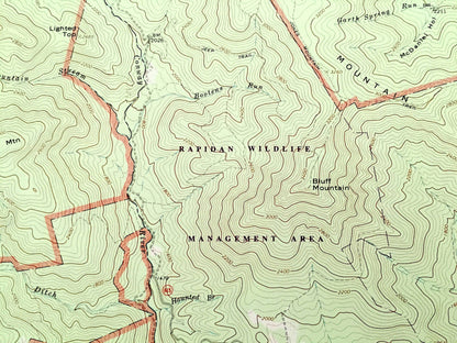 Antique Fletcher, Virginia 1965 US Geological Survey Topographic Map – Page, Greene, Madison County Shenandoah National Park Blue Ridge, VA