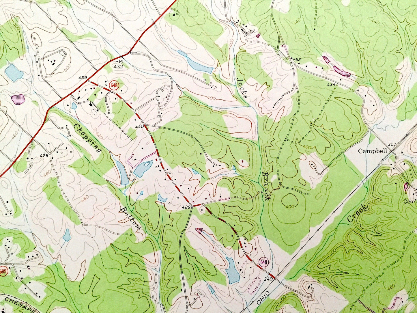 Antique Keswick, Virginia 1964 US Geological Survey Topographic Map – Louisa, Albermarle County, Cismont, Cobham, Rugby, Campbell, Farm, VA