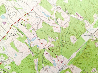 Antique Keswick, Virginia 1964 US Geological Survey Topographic Map – Louisa, Albermarle County, Cismont, Cobham, Rugby, Campbell, Farm, VA