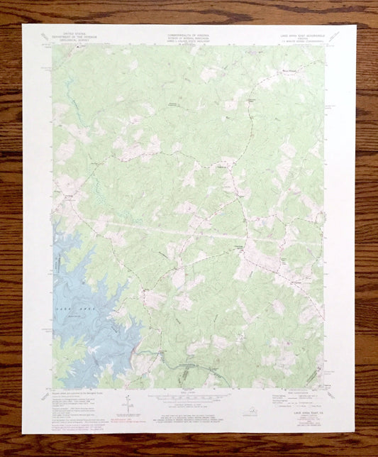 Antique Lake Anna East, Virginia 1973 US Geological Survey Topographic Map – Louisa, Spotsylvania County, Lewiston, Partlow, Chewnings, VA