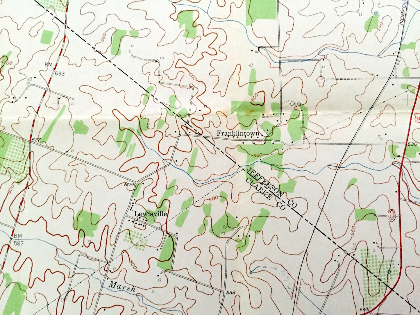 Antique Berryville, Virginia & West Virginia 1955 US Geological Survey Topographic Map – Clarke, Jefferson County, Wickliffe Summit Point VA
