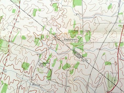 Antique Berryville, Virginia & West Virginia 1955 US Geological Survey Topographic Map – Clarke, Jefferson County, Wickliffe Summit Point VA