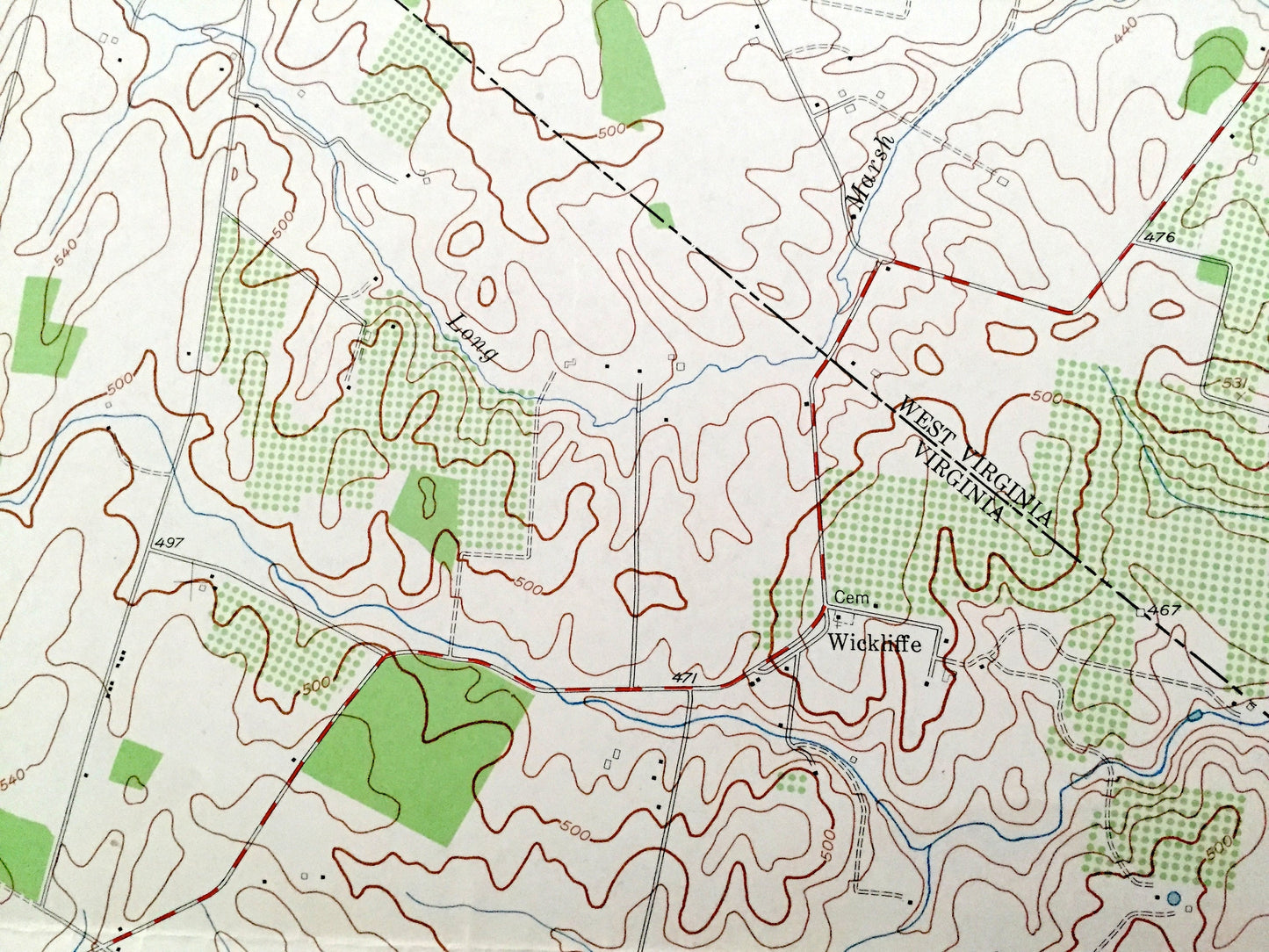 Antique Berryville, Virginia & West Virginia 1955 US Geological Survey Topographic Map – Clarke, Jefferson County, Wickliffe Summit Point VA