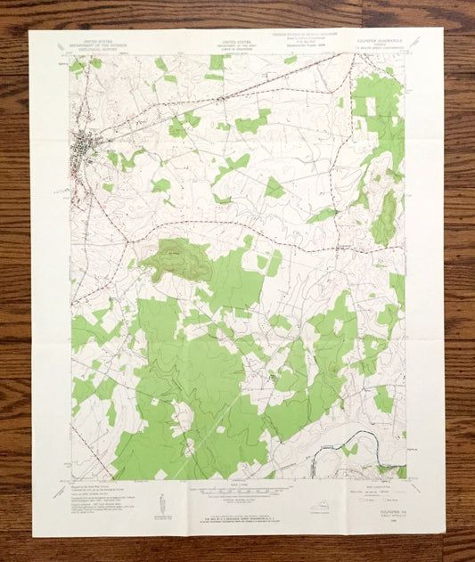 Antique Culpeper East, Virginia 1943 US Geological Survey Topographic Map – Orange County, Stevensburg, Brandy Station, Mount Pony, VA