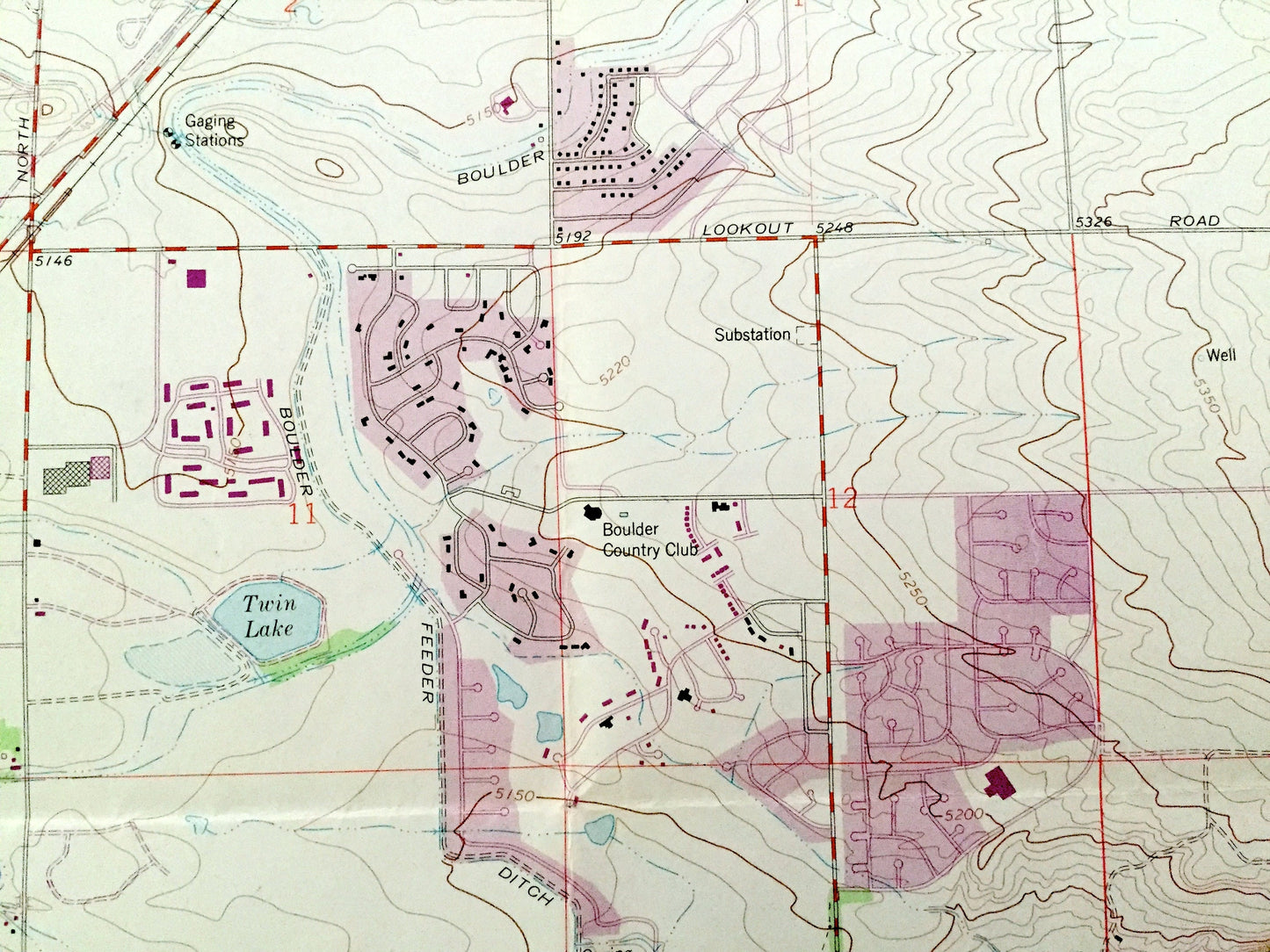 Antique Niwot, Colorado 1967 US Geological Survey Topographic Map – Boulder County, Valmont, Gun Barrel Hill, Teller, Hayden Lake, CO