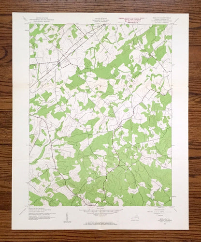 Antique Midland, Virginia 1943 US Geological Survey Topographic Map – Fauquier County, Catlett, Calverton, Bealeton, Morrisville, Elk Run VA