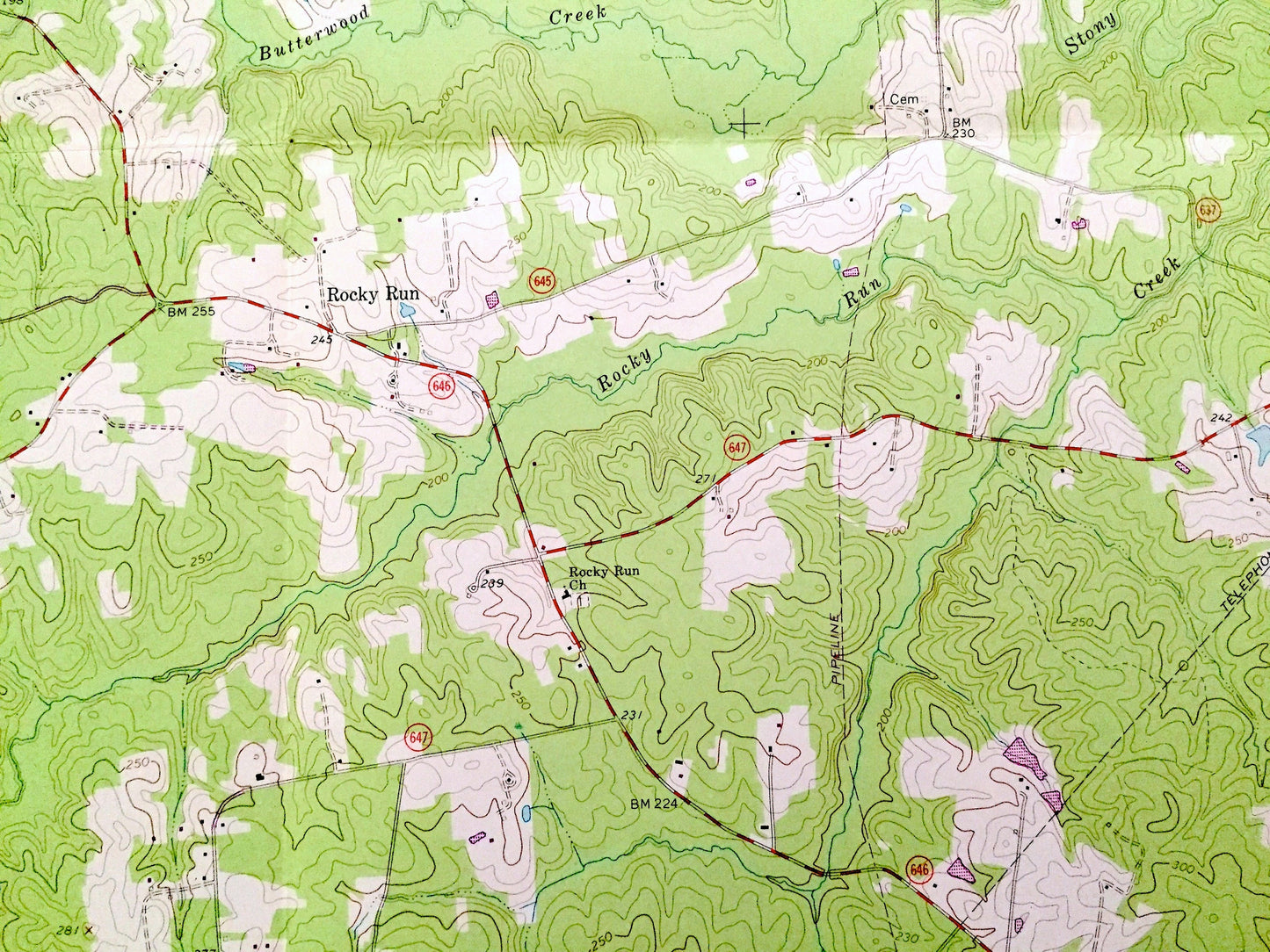 Antique Dewitt, Virginia 1963 US Geological Survey Topographic Map – Dinwiddie County, Butterworth, Colemans Lake, Baptist Church, Farm, VA