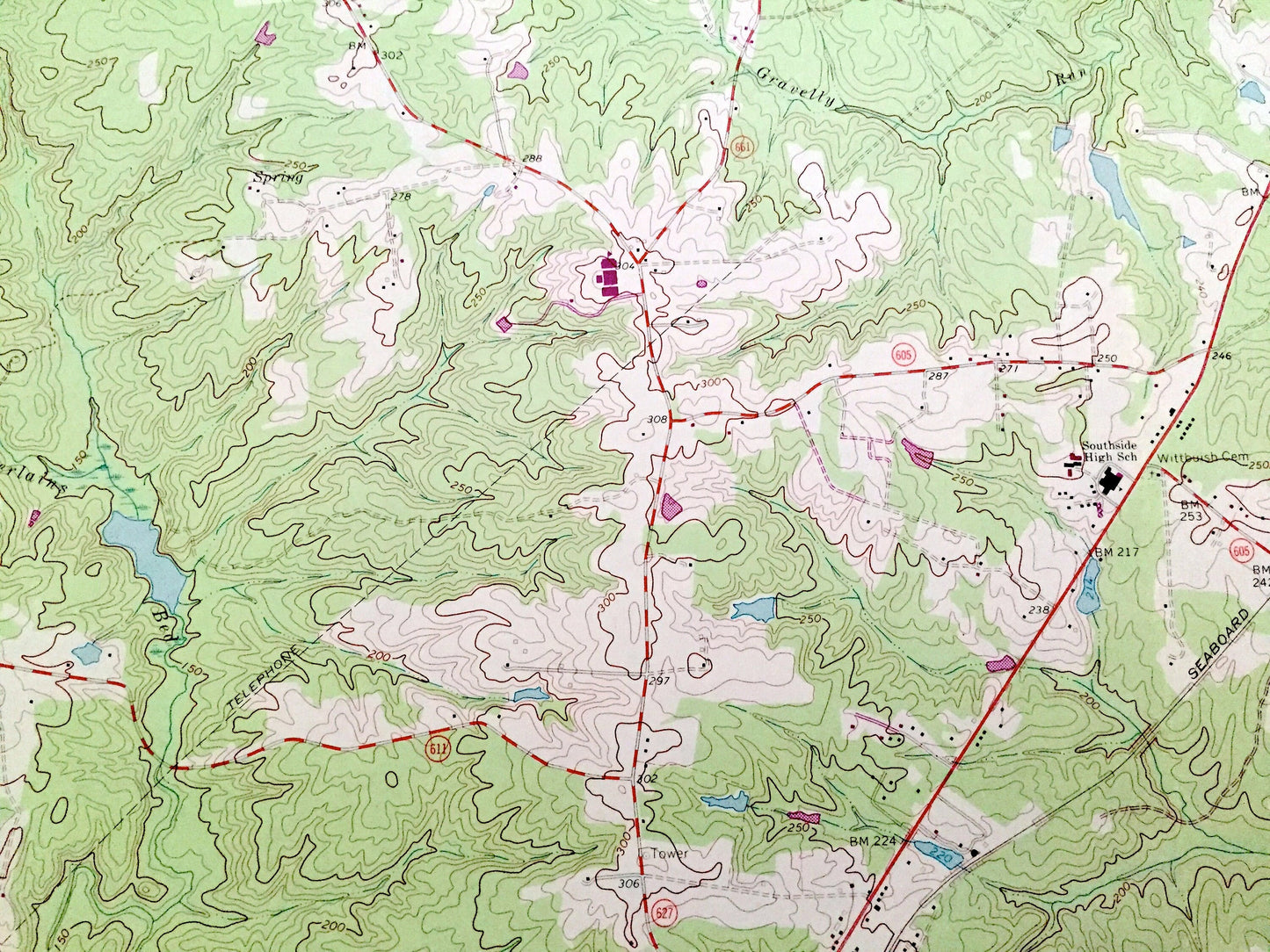 Antique Dinwiddie, Virginia 1963 US Geological Survey Topographic Map – County, Hamilton, Courthouse, Autumn Harvest Acres, Stony Creek, VA