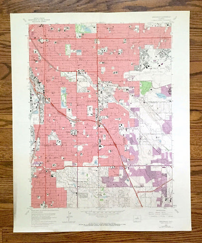 Antique Englewood, Colorado 1965 US Geological Survey Topographic Map – Arapahoe County, Denver, Aurora, Glendale, Cherry Hills, Sullivan CO