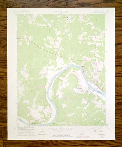 Antique Goochland, Virginia 1968 US Geological Survey Topographic Map – Powhatan County, State Park, James River, Maidens, Dogtown VA
