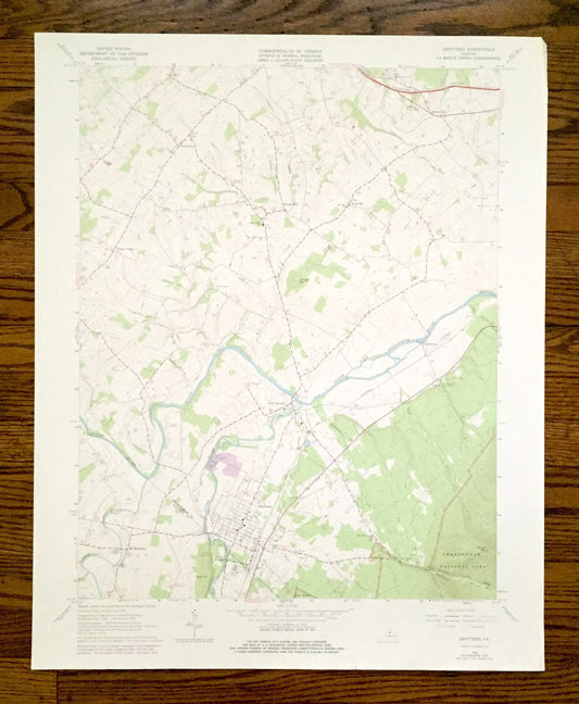 Antique Grottoes, Virginia 1964 US Geological Survey Topographic Map – Rockingham, Augusta County, Shenandoah National Park Port Republic VA