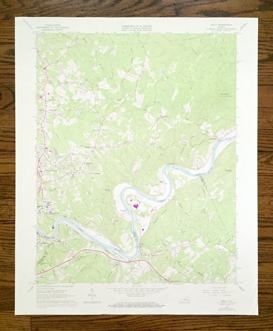 Antique Kelly, Virginia 1963 US Geological Survey Topographic Map – Amherst, Campbell County, Appomattox, Lynchburg, Madison Heights, VA