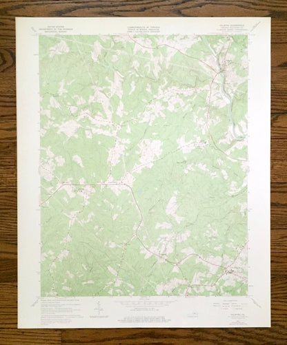 Antique Palmyra, Virginia 1967 US Geological Survey Topographic Map – Fluvanna County, Rivanna River, Cunningham, Fork Union, Kidds Store VA