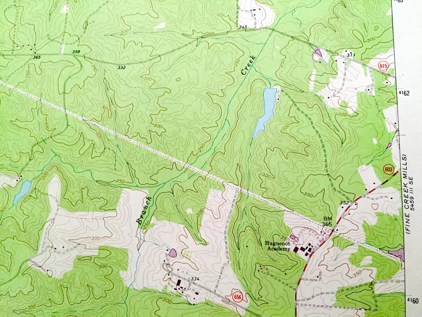 Antique Powhatan, Virginia 1966 US Geological Survey Topographic Map – County, Provost, Jefferson, Macon, State Wildlife Management Area, VA