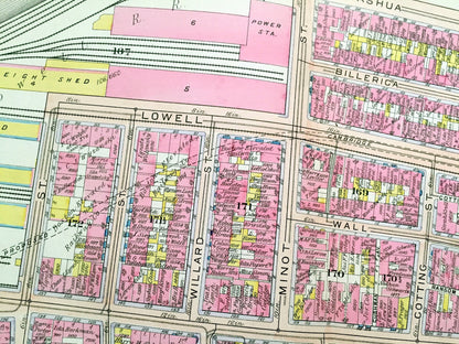 Antique 1908 West End, Boston, Massachusetts Map from G.W. Bromley Atlas – Bullfinch Triangle, Mass General Hospital, Garden, Beacon Hill MA