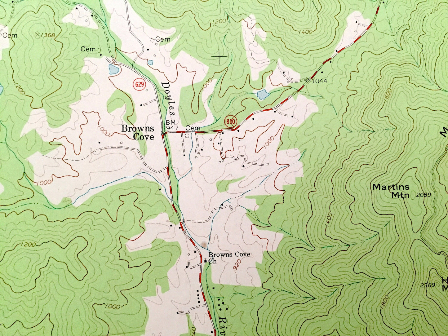 Antique Browns Cove, Virginia 1965 US Geological Survey Topographic Map – Albermarle County Shenandoah National Park Blue Ridge Mountains VA