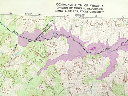 Antique Mineral, Virginia 1969 US Geological Survey Topographic Map – Louisa, Spotsylvania County, Lake Anna River, Christopher Run, VA